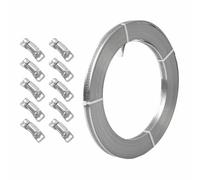 Jubilee Clips, abrazadera de manguera grande de acero inoxidable de 5 m, abrazaderas de manguera ajustables con 10 cierres para radiador, tubo de fontanería mecánico y línea de combustible