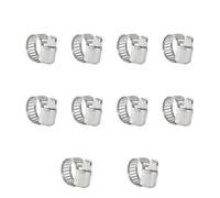 Jubilee Clips con tornillo de accionamiento ranurado, abrazaderas de manguera ajustables de 6 a 12 mm, abrazadera de apriete de acero inoxidable para tubos de manguera flexibles (paquete de 10)