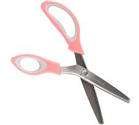 JubileeeYarn - Tijeras de filigrana de grado profesional, acero inoxidable dentado de 9.5 pulgadas, color rosa y gris, 1 par