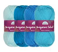 JubileeYarn Amigurumi Select - Hilo acrílico para bebé, tonos de azul, 4 madejas