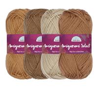 JubileeYarn Amigurumi Select - Hilo acrílico para bebé, tonos de marrón, 4 madejas