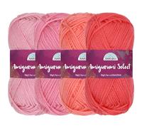 JubileeYarn Amigurumi Select - Hilo acrílico para bebé, tonos de rosa, 4 madejas