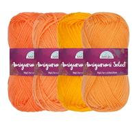 JubileeYarn Amigurumi Select Yarn - Hilo acrílico para bebé, tonos de naranja, 4 madejas