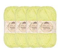 JubileeYarn Baby - Hilo de algodón de bambú suave, 50 g por madeja, 4 madejas, color amarillo ponche de huevo