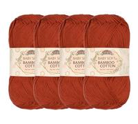 JubileeYarn Baby - Hilo de algodón de bambú suave, 50 g por madeja, 4 madejas, color pan de jengibre