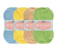 JubileeYarn Cotton Select Hilo, peso deportivo, 50 g/madeja, surtido de inspiración 87, 4 madejas