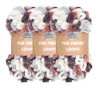 JubileeYarn Fun Finger Loops - Hilo de poliéster Jumbo Loop - 100 g/madeja - Hermes - 3 madejas