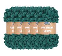 JubileeYarn Fun Finger Loops - Hilo de poliéster Jumbo Weight Loop - 100 g/madeja - Jade - 5 madejas