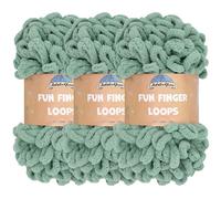 JubileeYarn Fun Finger Loops - Ovillo de hilo de poliéster jumbo - 100 g/madeja - Hunter - 3 madejas