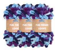JubileeYarn Fun Finger Loops - Ovillo de hilo de poliéster Jumbo Weight Loop - 100 g/madeja - Afrodita - 3 madejas