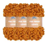 JubileeYarn Fun Finger Loops - Ovillo de hilo de poliéster Jumbo Weight Loop - 100 g/madeja - Chocolatier - 3 madejas