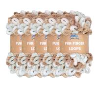 JubileeYarn Fun Finger Loops - Ovillo de hilo de poliéster Jumbo Weight Loop - 100 g/madeja - Hestia - 5 madejas