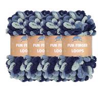 JubileeYarn Fun Finger Loops - Ovillo de lana (100 g), madeja de poliéster gigante, Pegasus, 4 madejas