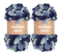 JubileeYarn Fun Finger Loops - Ovillo de lana (100 g, poliéster gigante, Pegasus, 2 madejas)