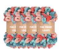 JubileeYarn Fun Finger Loops - Ovillo de lana (100 g, poliéster jumbo, Hypnos, 4 madejas)