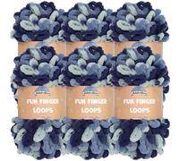 JubileeYarn Fun Finger Loops - Ovillo de poliéster Jumbo Weight Loop - 100 g/madeja - Pegasus - 6 madejas