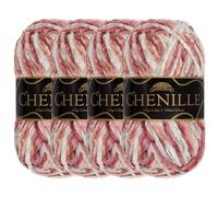 BambooMN JubileeYarn - Hilo de chenilla - Poliéster peinado - 100 g/madeja - Shambala - 4 madejas
