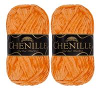 JubileeYarn - Hilo de chenilla - Peso de estambre - 100 g/madeja (2 madejas, 108 brasas)