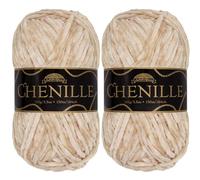 JubileeYarn Hilo de chenilla, peso peinado, 100 g/madeja (2 madejas, 117 mazapán)