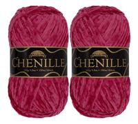 JubileeYarn - Hilo de chenilla, peso peinado, 100 g/madeja (2 madejas, 118 ágata)