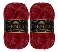 JubileeYarn Hilo de chenilla, peso peinado, 100 g/madeja (2 madejas, 122 granate)