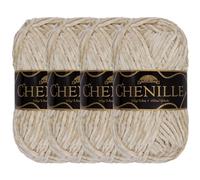 JubileeYarn - Hilo de chenilla, peso peinado, 100 g/madeja (4 madejas, 101 ópalo)