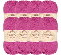 JubileeYarn Hilo deportivo de algodσn y bambϊ - 50 g/ovillo - Vermillion City - 8 ovillos