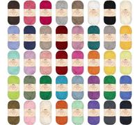 JubileeYarn - Hilo deportivo de algodón de bambú de 4 capas, 50 g/madeja, paquete variado, 8 madejas