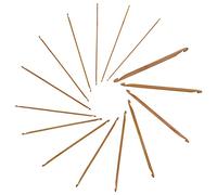 JubileeYarn - Juego de agujas de ganchillo tunecinas de bambú de doble extremo, color marrón carbonizado, 15 tamaños