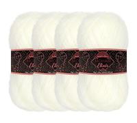 JubileeYarn Mohair Elixir - Hilo de mezcla de lana para bebé, 50 g, piña colada, 4 madejas