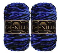 JubileeYarn - Ovillo de chenilla, peso peinado, 100 g/madeja, Atlantis, 2 madejas