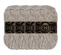 JubileeYarn. Ovillo de chenilla, peso peinado, 100 g/madeja, luna, terciopelo gris oliva, ovillo para ganchillo y punto, 4 madejas