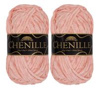 JubileeYarn. Ovillo de chenilla, peso peinado, 100 g/madeja, precioso, terciopelo rosa cavernoso, ovillo para ganchillo y punto, 2 madejas
