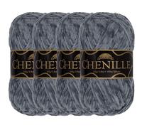 JubileeYarn - Ovillo de felpilla, peso peinado, 3.53 oz/madeja (4 madejas, 114 Storm)