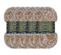 JubileeYarn - Ovillo de lana de lujo, 100 g/madeja de piel de poliéster gruesa, marrón y blanco, 4 madejas