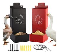 Jubilofex Alimentador De Concha De Ostra, 2 Piezas Dispensador De Alimento para Pollitos, Accesorios de y Bebedero para Gallinero Interior Exterior Patio Trasero y Pequeñas Granjas