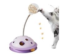 Jubilofex Ball Track Cat Toy, Dog Feeder Slow Eating, Visual Food Leakage Ball with Spring Rod For Slow Eating
