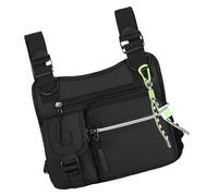 Jubilofex Bolsillo en el pecho para hombre, correa para el pecho para senderismo y exterior, diseño de corte 3D ligero resistente a la abrasión con varios bolsillos para senderismo, motocicleta y