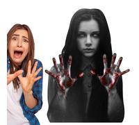 Jubilofex Calcomanías de pared de Halloween | Terrible Halloween Mujer Fantasma Sangrienta Botón de Pared de Huella de la Mano Botón de Pared Extraíble Ventana de Adhesivo de Pared para