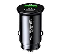 Jubilofex Conector de adaptador de cargador de coche, adaptador de cargador de coche USB - cargador de teléfono de coche de puerto C | Conector de carga rápida de puerto 3.1 A portátil para