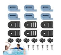 Jubilofex Correas de sujeción para lona solar para piscina, juego de fijación para soporte de lona, correas de montaje fácil, accesorios de piscina para terraza, hotel, casa