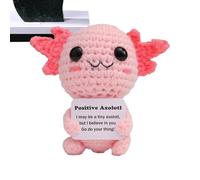 Jubilofex Crochet Axolotl - Positive diyy Kit, Axolotl Crochet Supplies | Easy Axolotl Crochet Kit Beginners Yarn Crochet Plush, Complete Set Yarn Tools, diyy Axolotl Plush For Crochet Craft Kit