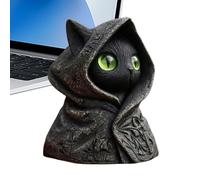 Jubilofex Estatua De Gato: Misteriosa Figura De Gato con Capucha, Figura De Resina De Festivos para Mesa De Noche Gabinete De Televisión Dormitorio Sala De Estar De Baño