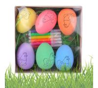 Jubilofex Huevos de Pascua para, Huevos de Pascua para para niños, Juego de garabatos de Huevo de Espuma, Artes y Manualidades para niños, 6 Huevos para, cestas de Pascua para