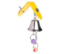 Jubilofex Juguete masticable de cacatúa, accesorio de enriquecimiento de campanilla, juego interactivo para loros, cacatúa, periquito, periquito, perrito, pájaro del amor, jaula de guacamayo, juego de