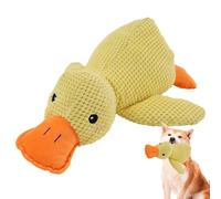 Jubilofex Pato calmante para perros, cachorro interactivo de peluche de pato | Mellow Dog Calming Pato Squeak Juguetes para perros con charlatanes para perros de interior