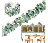 Jubilofex Pegatinas de borde de eucalipto, borde de eucalipto, decoración para el comienzo de la escuela, guardería, escuela secundaria