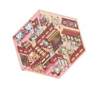 Jubilofex Pegatizas de casas, pegatinas de la escena de dibujos animados,Casa de apilamiento visual de la casa | Calcomanías de paisaje en miniatura 3D para niños, familiares, amigos, niñas