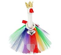 Jubilofex Schreibtischgans Bekleidung - Statuen-Deko mit Halskdette und Tutu- - Schreibtischgans Kostüm - Für Büro Schreibtisch Beton Geburtstag Schule Zement Garten HOF Feiertag Party
