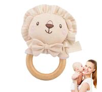 Jubilofex Sonajero De Peluche | Sonajero Relajante Para Agitar Con La Mano,Mordedor de Peluche Para Agarrar Con Forma de Elefante, Oso, Conejo y León Para Primera Infancia